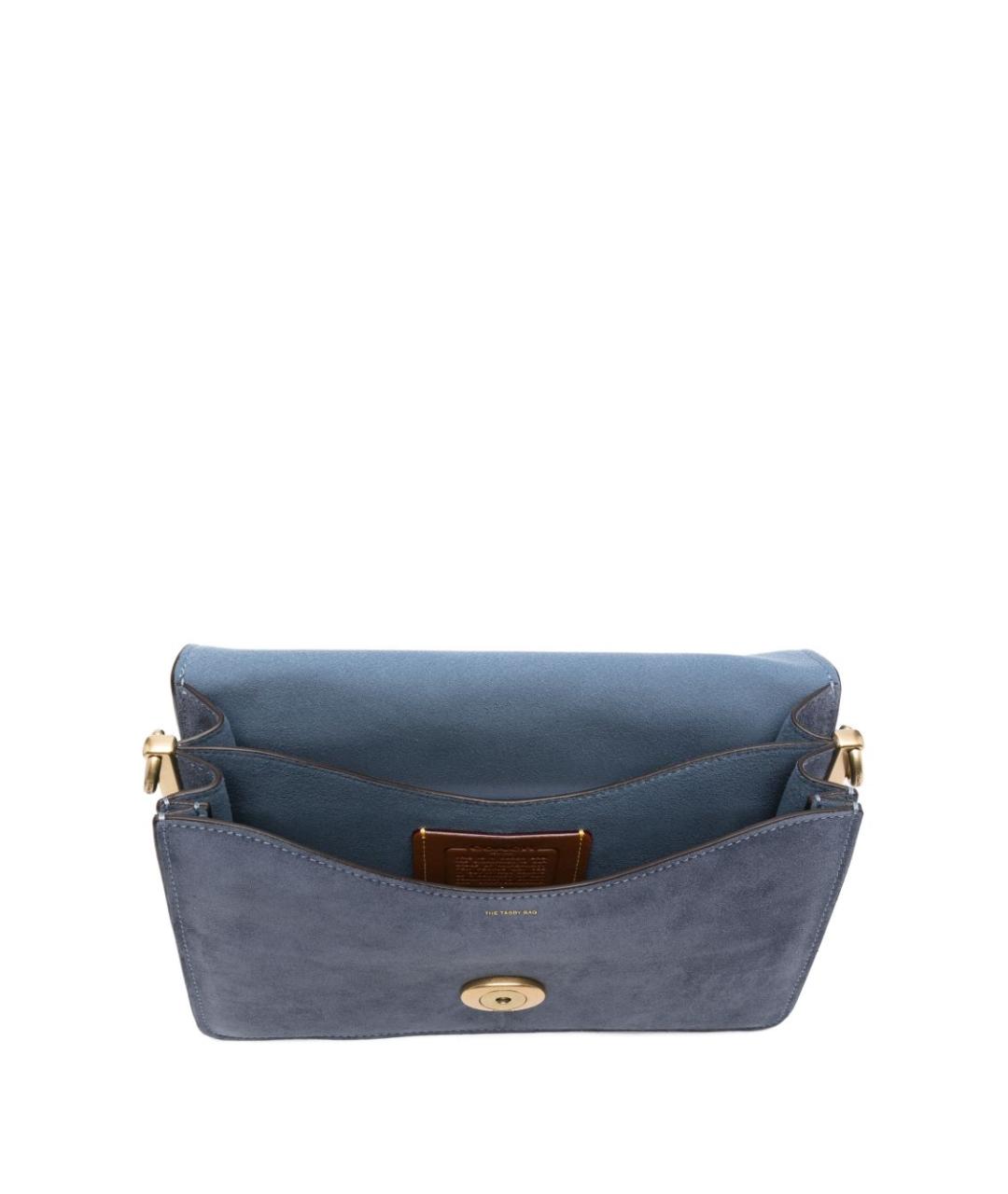 COACH Синяя замшевая сумка через плечо, фото 5