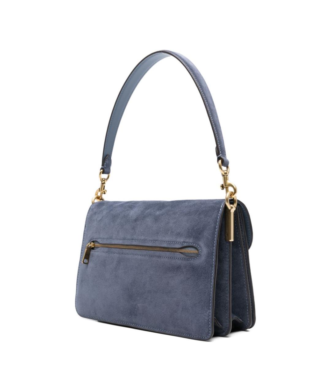 COACH Синяя замшевая сумка через плечо, фото 3