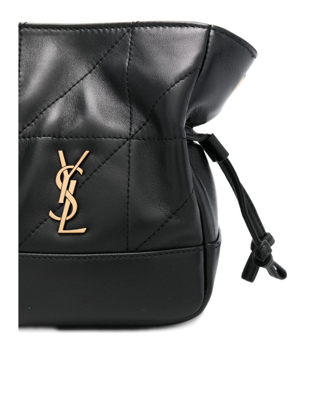 SAINT LAURENT Черная кожаная сумка через плечо, фото 2