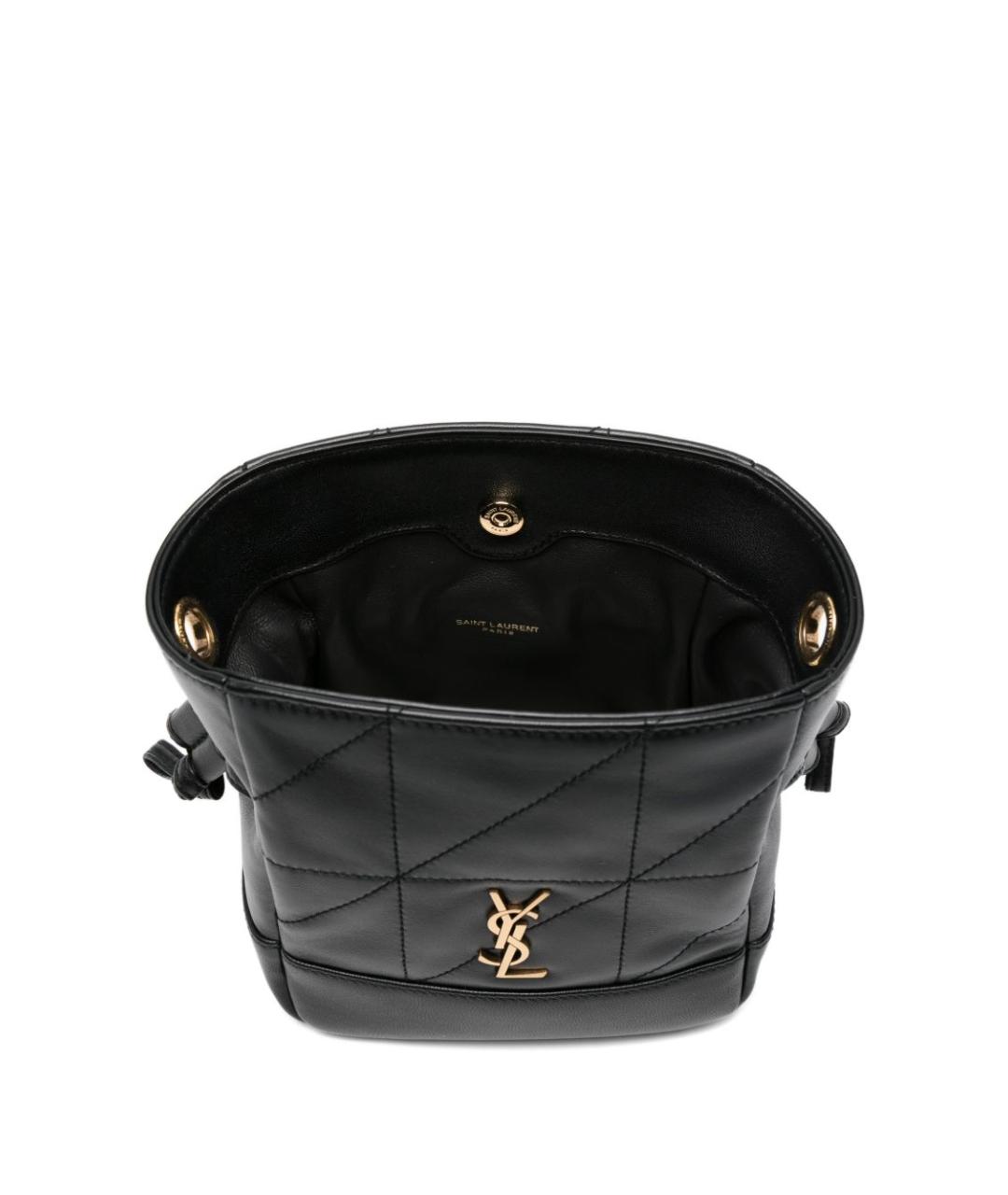 SAINT LAURENT Черная кожаная сумка через плечо, фото 3