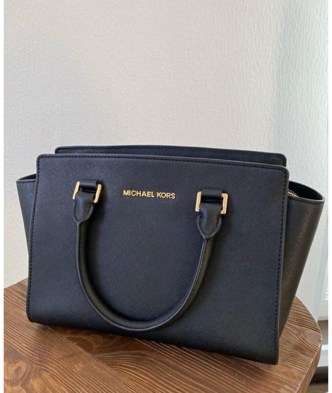 MICHAEL KORS Черная кожаная сумка тоут, фото 3