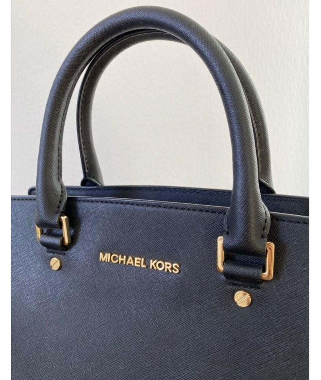 MICHAEL KORS Черная кожаная сумка тоут, фото 5