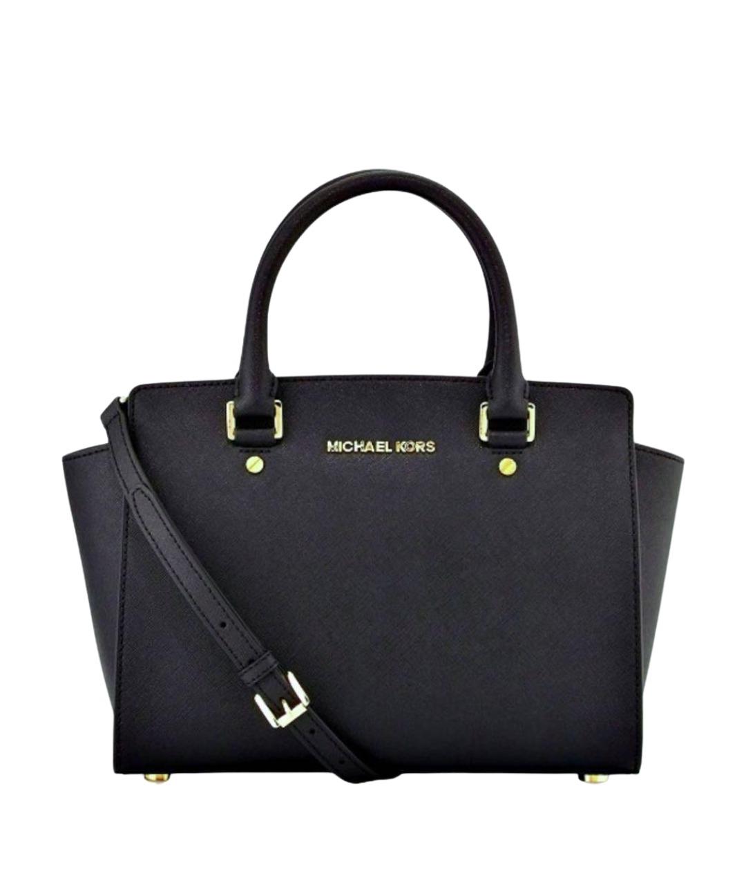 MICHAEL KORS Черная кожаная сумка тоут, фото 1