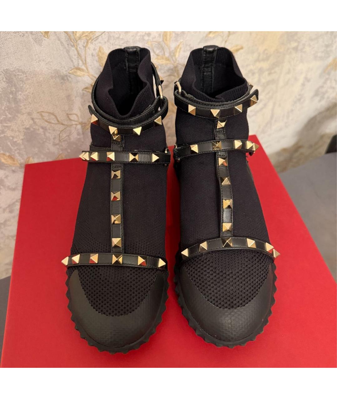 VALENTINO Черные текстильные кроссовки, фото 2