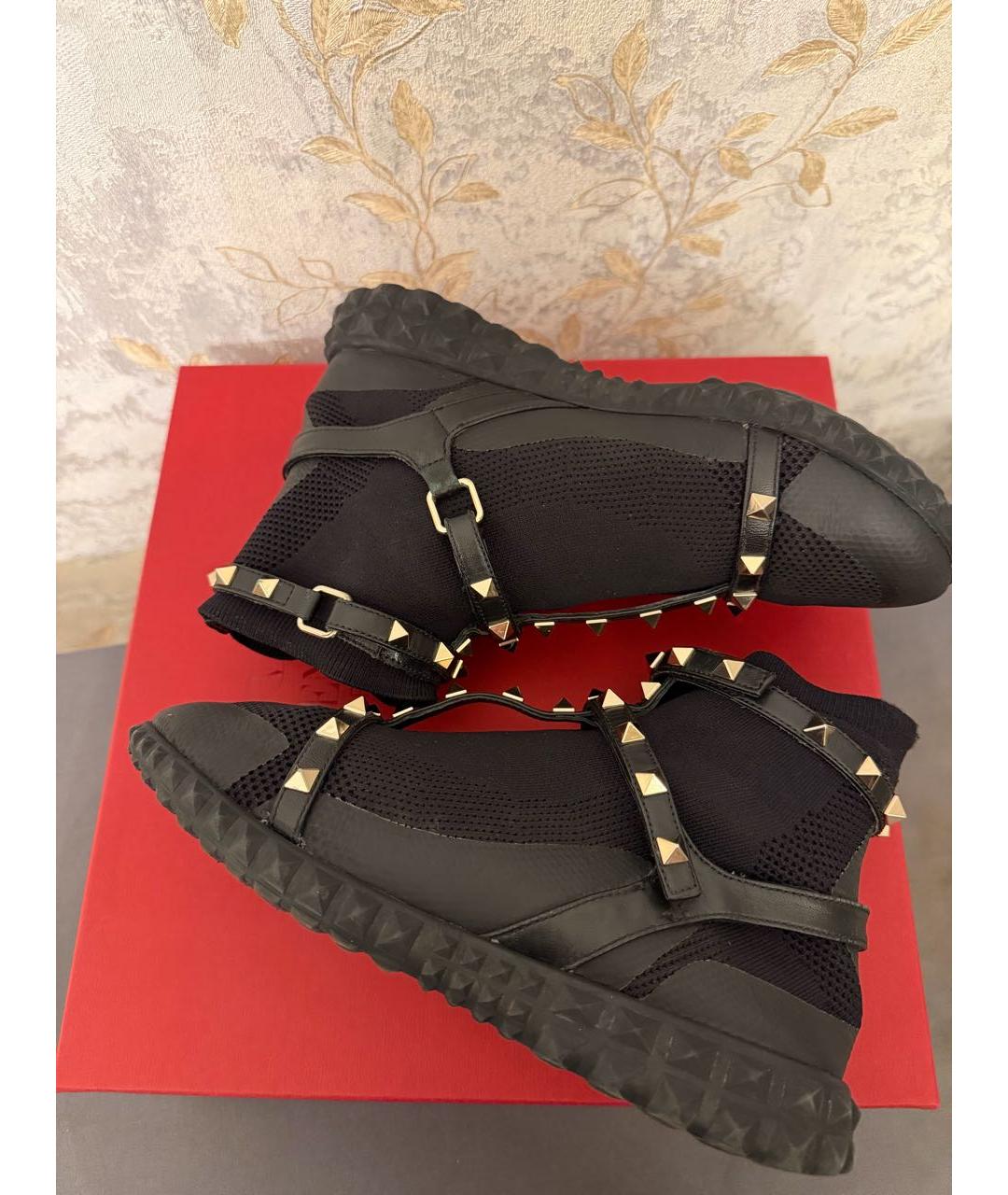 VALENTINO Черные текстильные кроссовки, фото 6