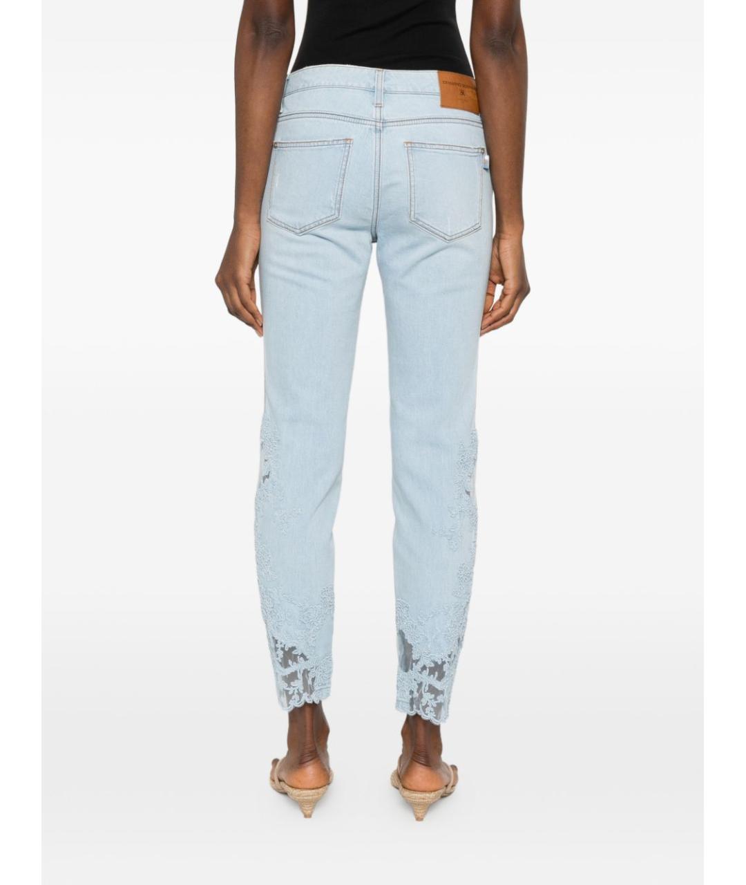 ERMANNO SCERVINO Голубые хлопковые прямые джинсы, фото 2