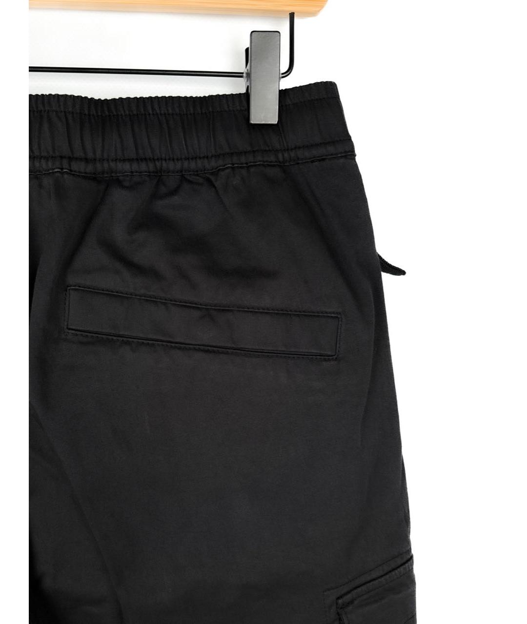 STONE ISLAND Черные хлопковые повседневные брюки, фото 3