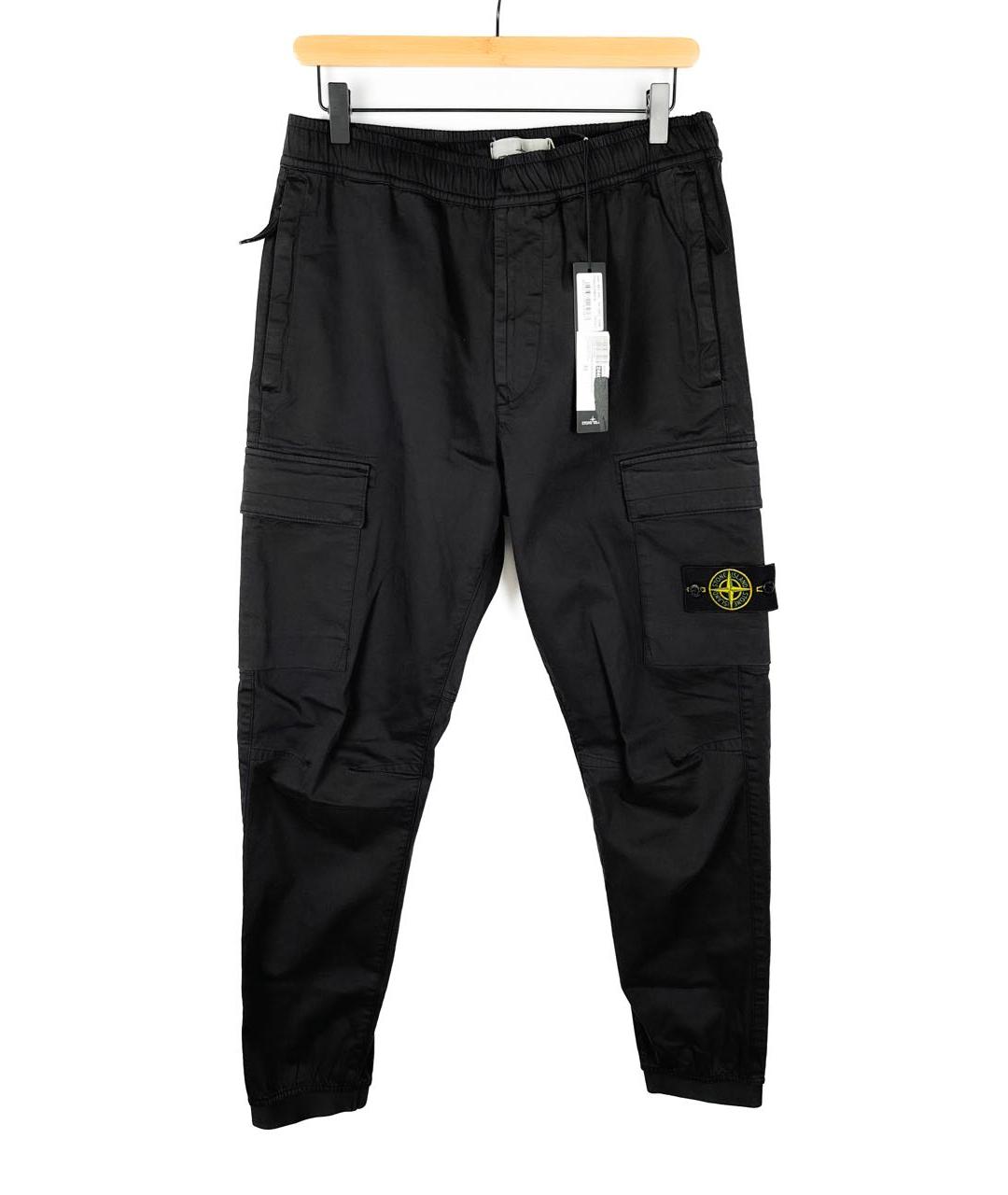 STONE ISLAND Черные хлопковые повседневные брюки, фото 7