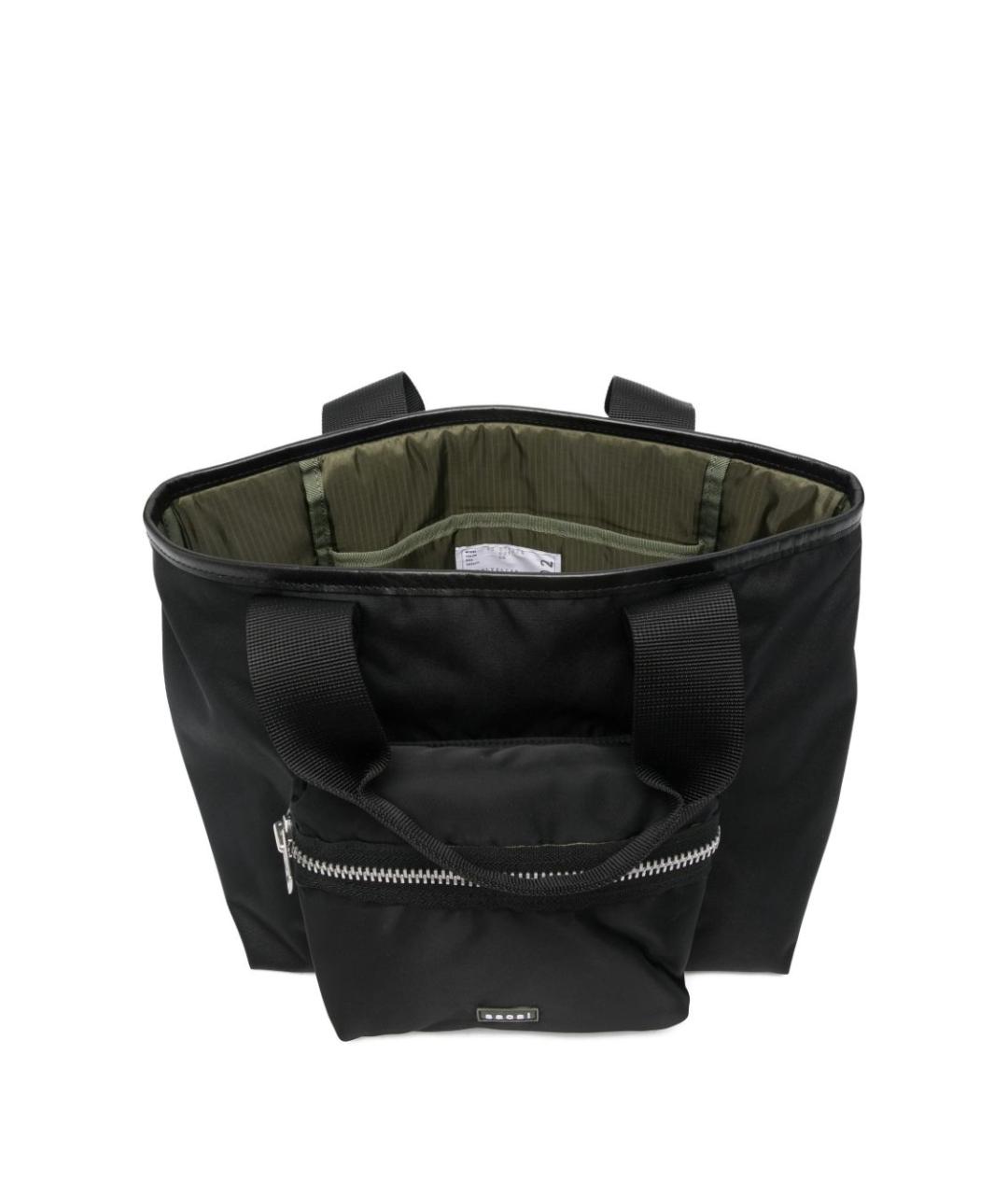 SACAI Черная синтетическая сумка тоут, фото 3