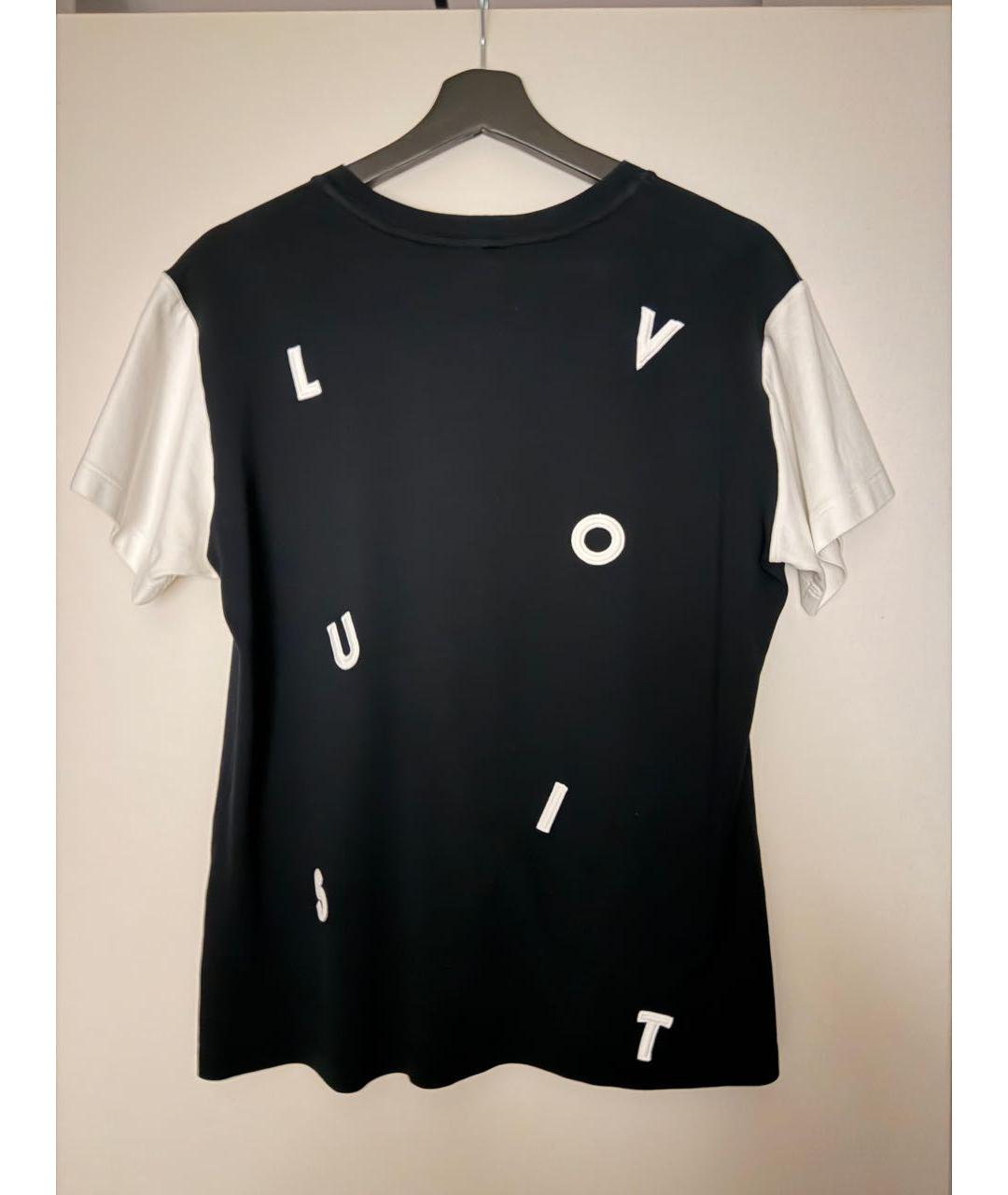 LOUIS VUITTON Черная хлопко-эластановая футболка, фото 2
