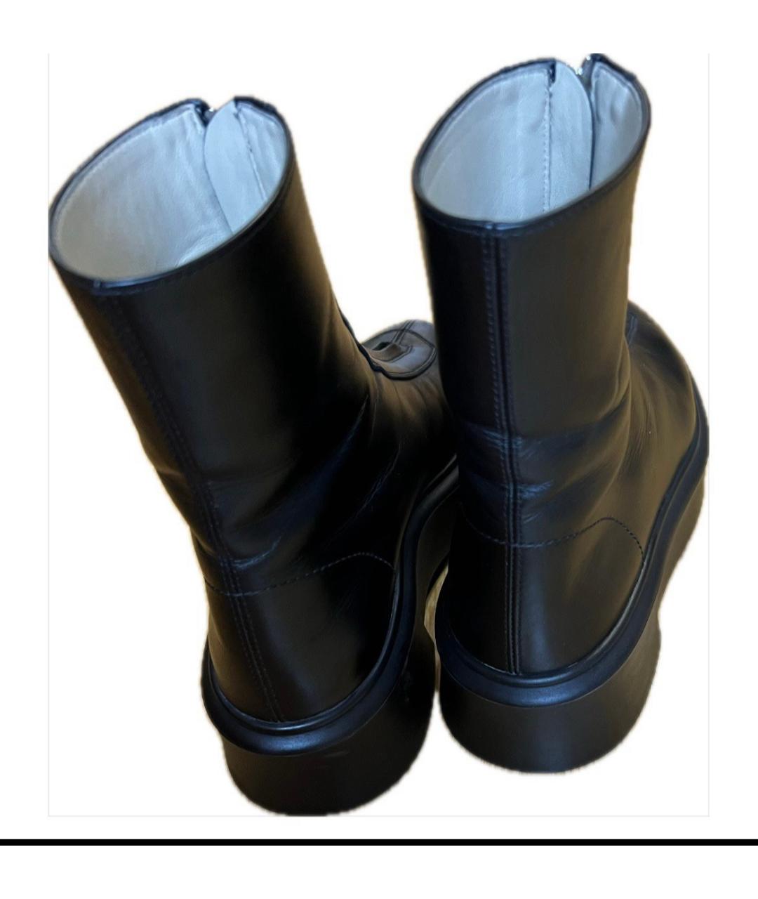 THE ROW Черные кожаные ботинки, фото 3