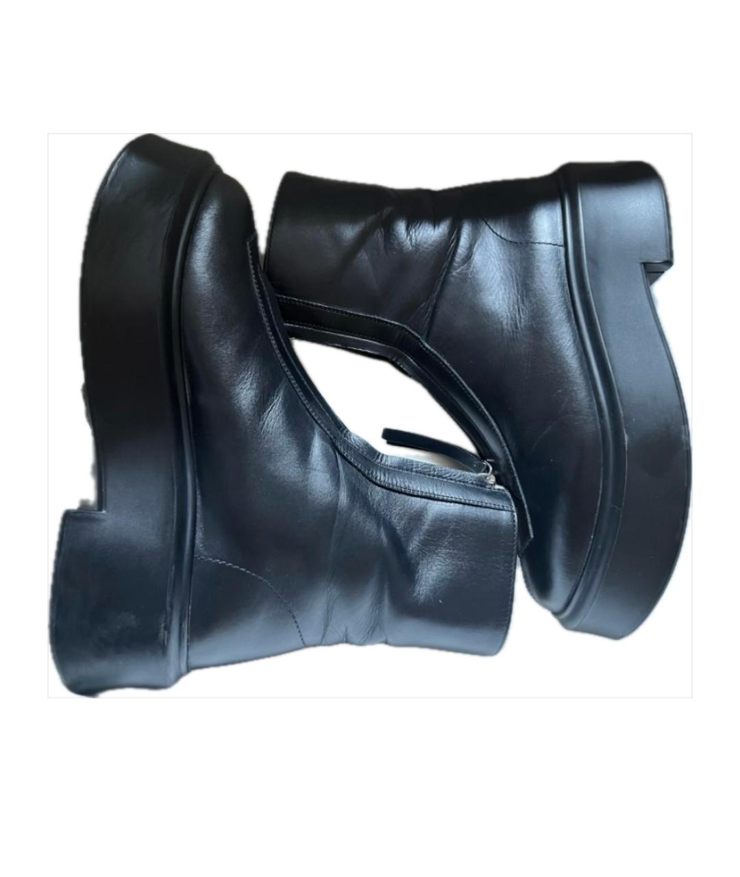 THE ROW Черные кожаные ботинки, фото 5