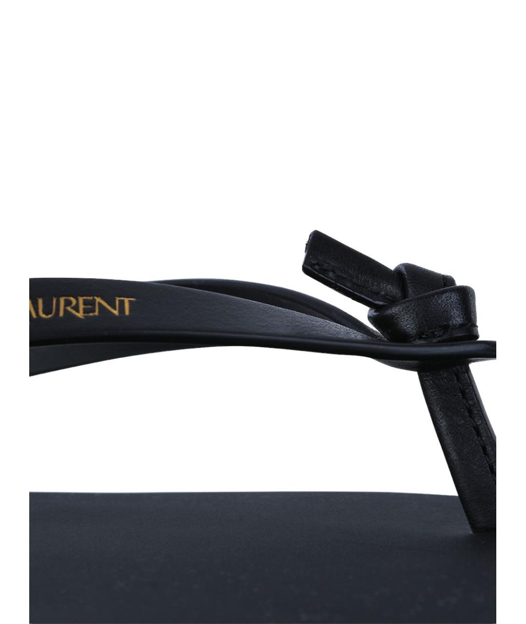SAINT LAURENT Черные шлепанцы, фото 3