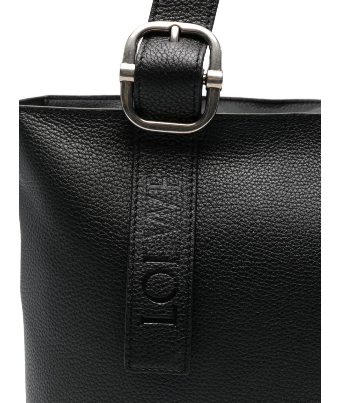 LOEWE Черная кожаная сумка тоут, фото 2
