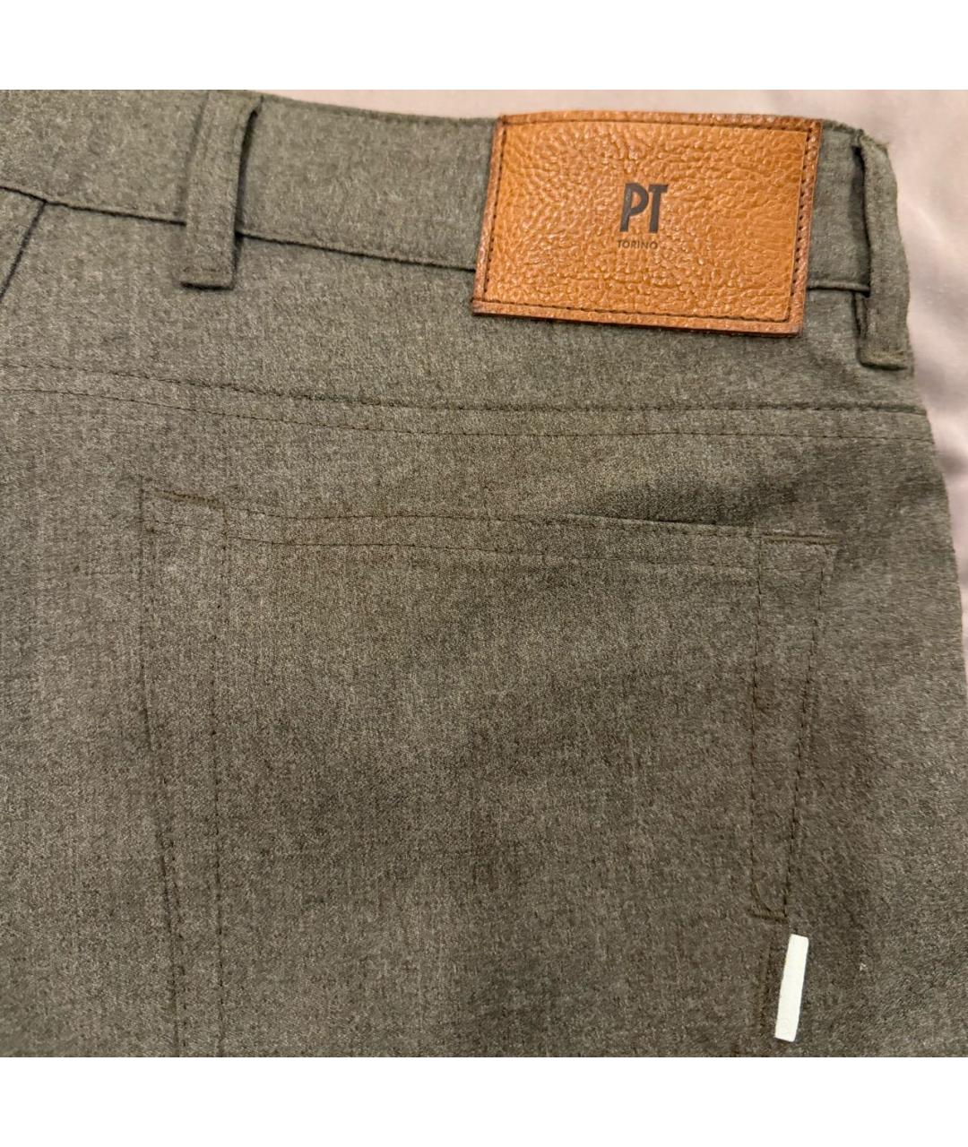 PT TORINO Серые шерстяные повседневные брюки, фото 5
