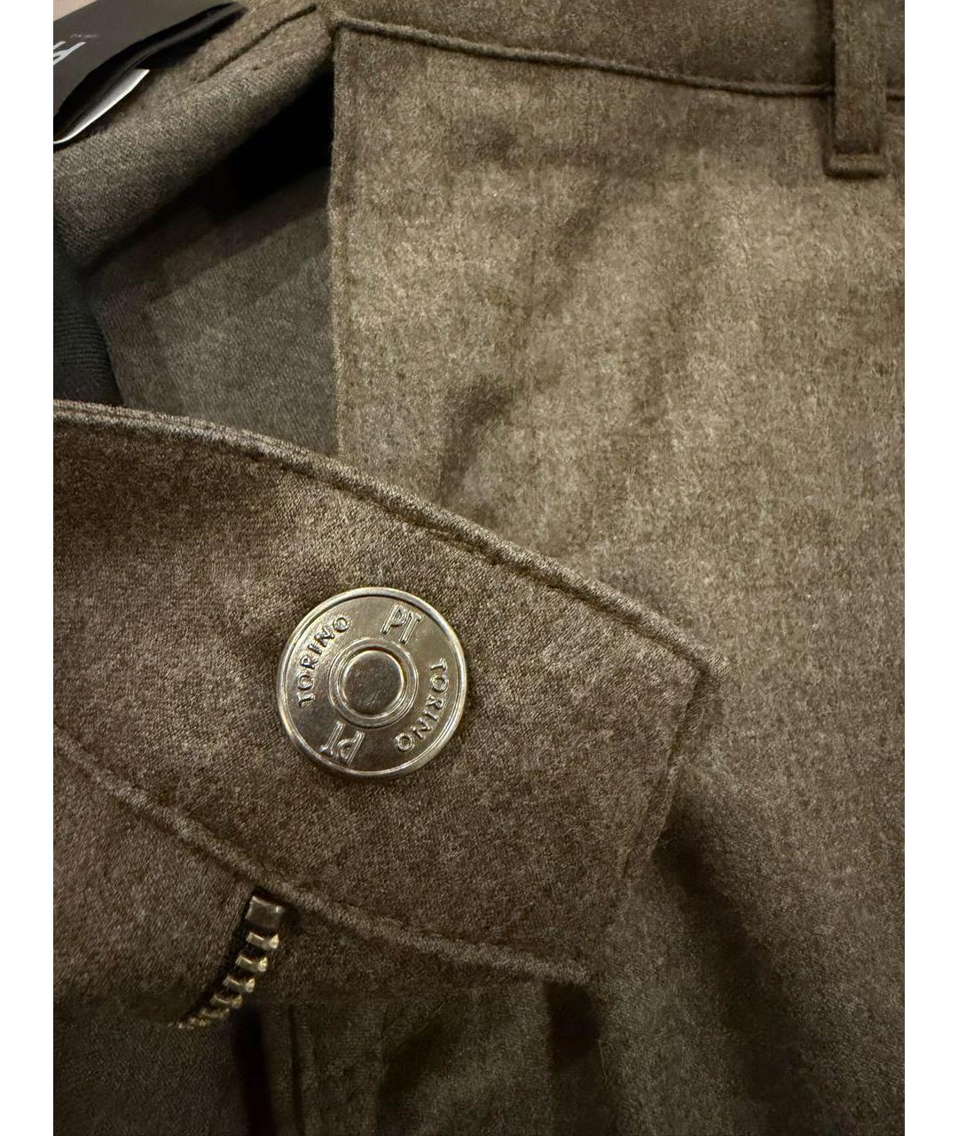 PT TORINO Серые шерстяные повседневные брюки, фото 4