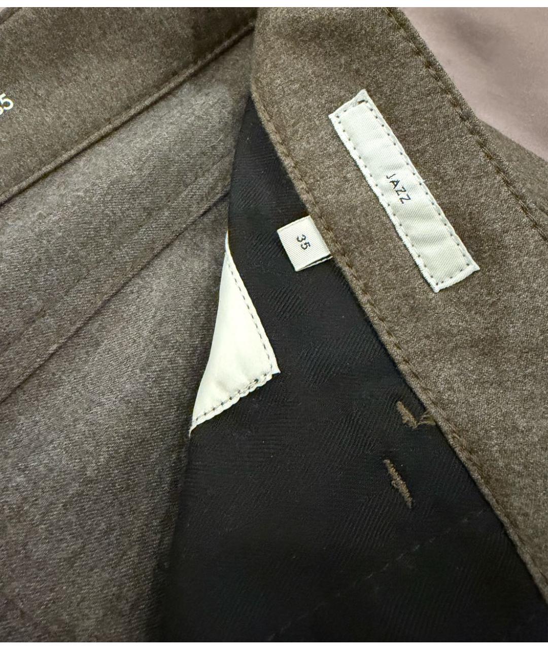 PT TORINO Серые шерстяные повседневные брюки, фото 8