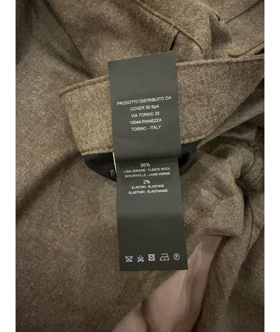 PT TORINO Серые шерстяные повседневные брюки, фото 6