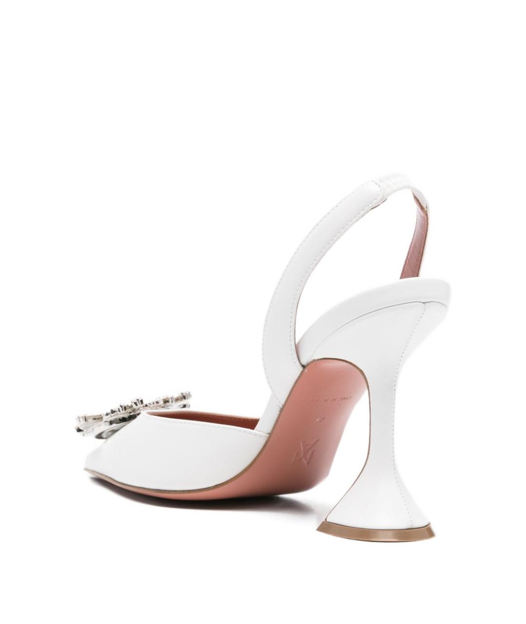 Amina Muaddi Белые кожаные туфли, фото 4