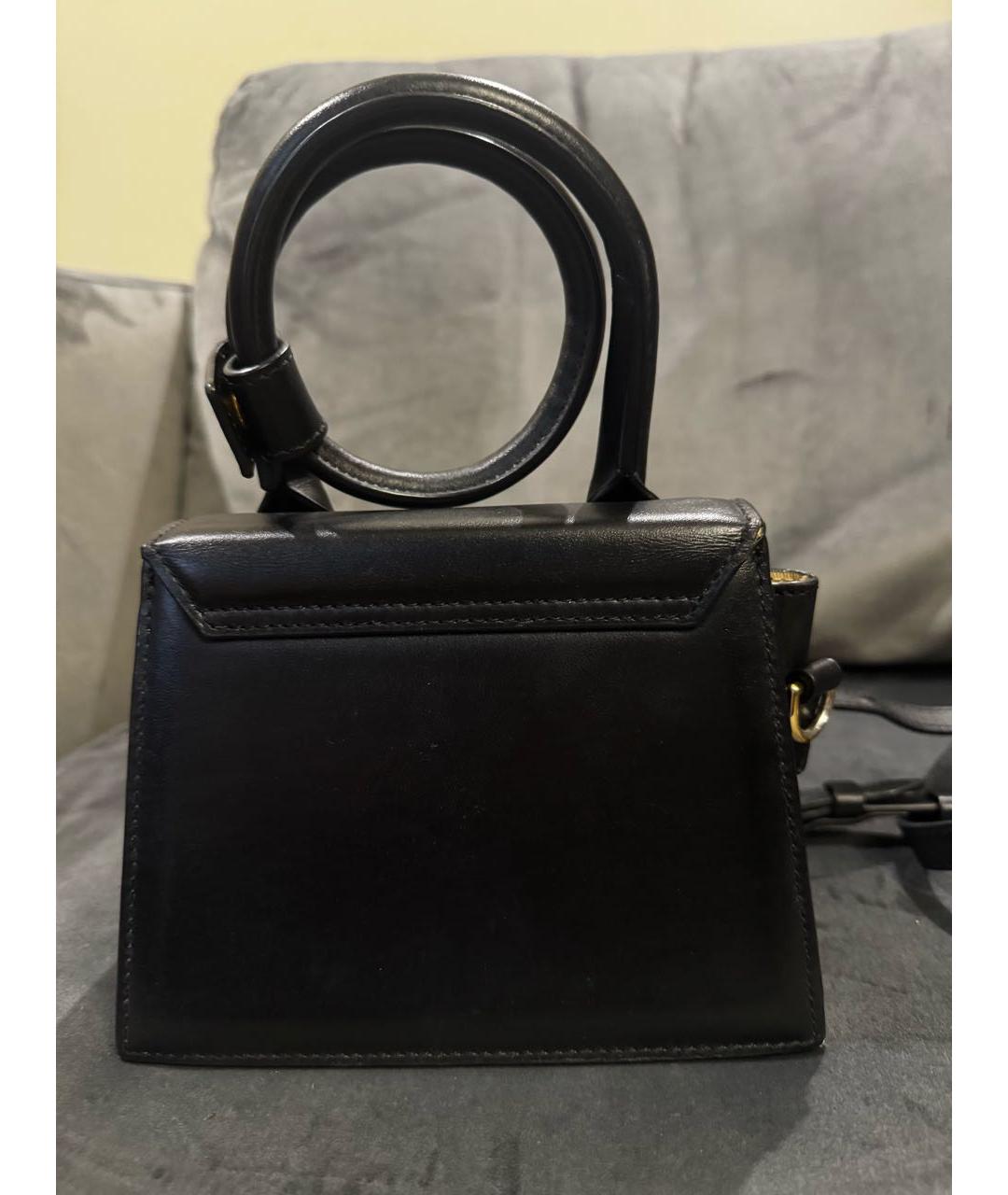 JACQUEMUS Черная кожаная сумка через плечо, фото 2