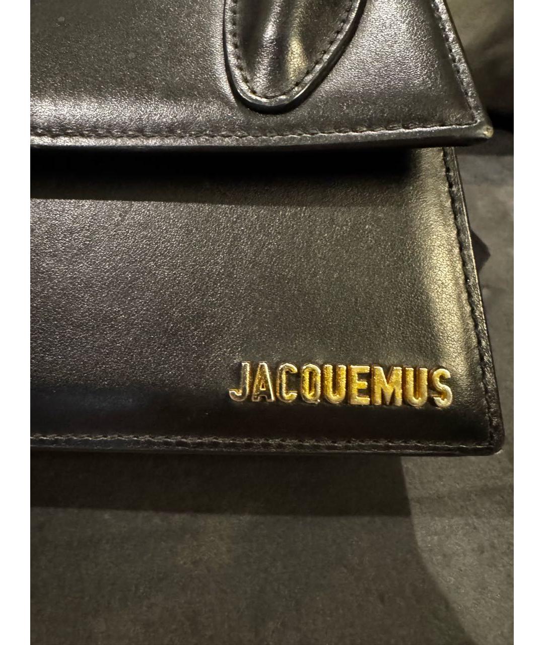 JACQUEMUS Черная кожаная сумка через плечо, фото 8