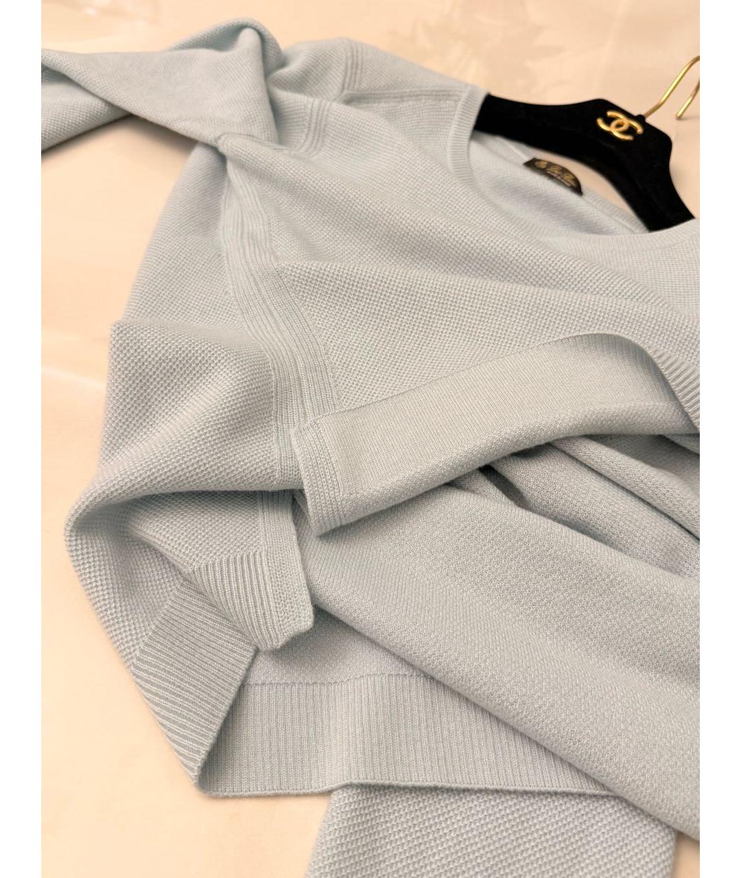 LORO PIANA Голубой кашемировый джемпер / свитер, фото 7