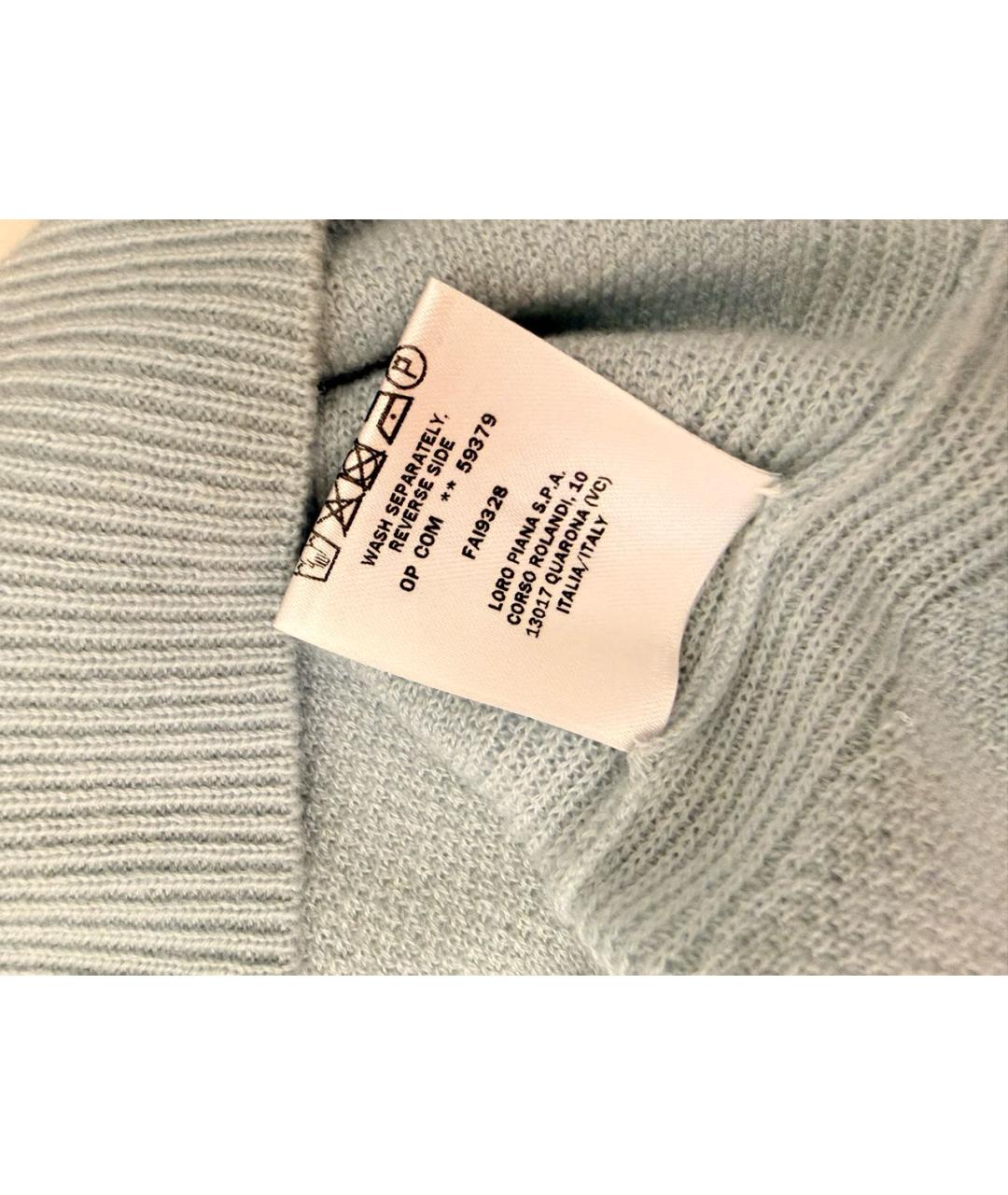 LORO PIANA Голубой кашемировый джемпер / свитер, фото 4