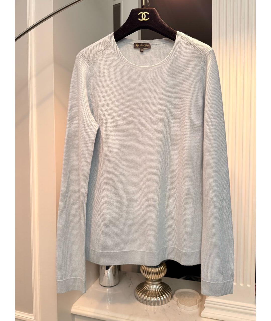 LORO PIANA Голубой кашемировый джемпер / свитер, фото 9