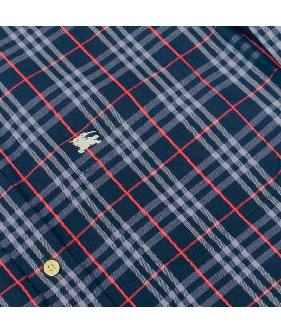 BURBERRY Темно-синяя хлопковая кэжуал рубашка, фото 4