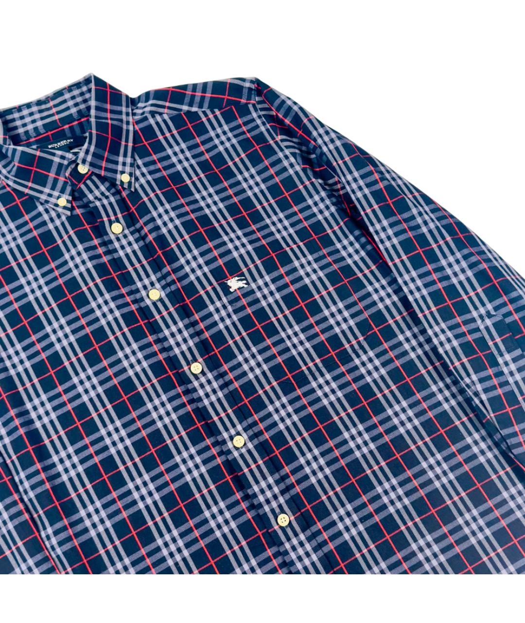 BURBERRY Темно-синяя хлопковая кэжуал рубашка, фото 3