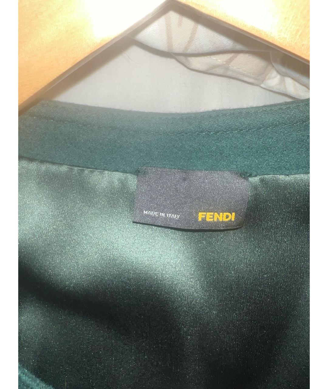 FENDI Зеленая меховая шуба, фото 5