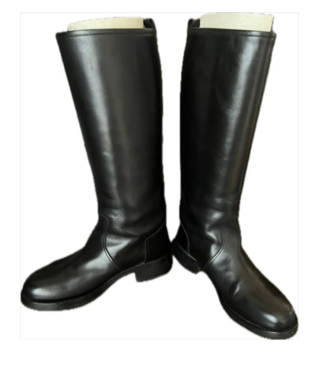 HERMES Черные кожаные сапоги, фото 4