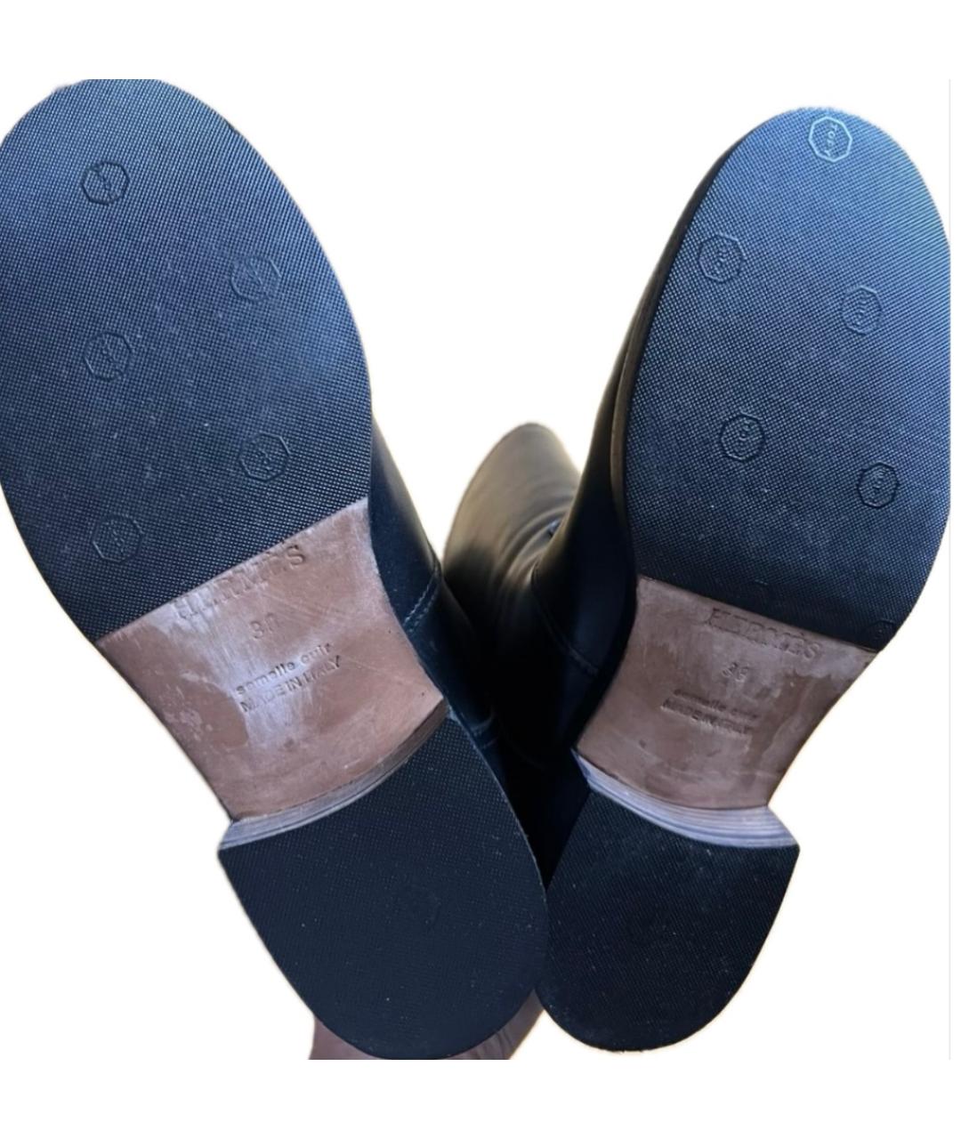 HERMES Черные кожаные сапоги, фото 2