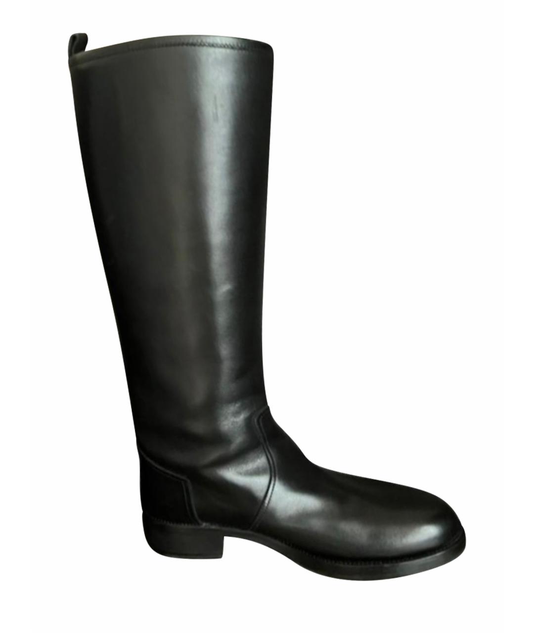 HERMES Черные кожаные сапоги, фото 1