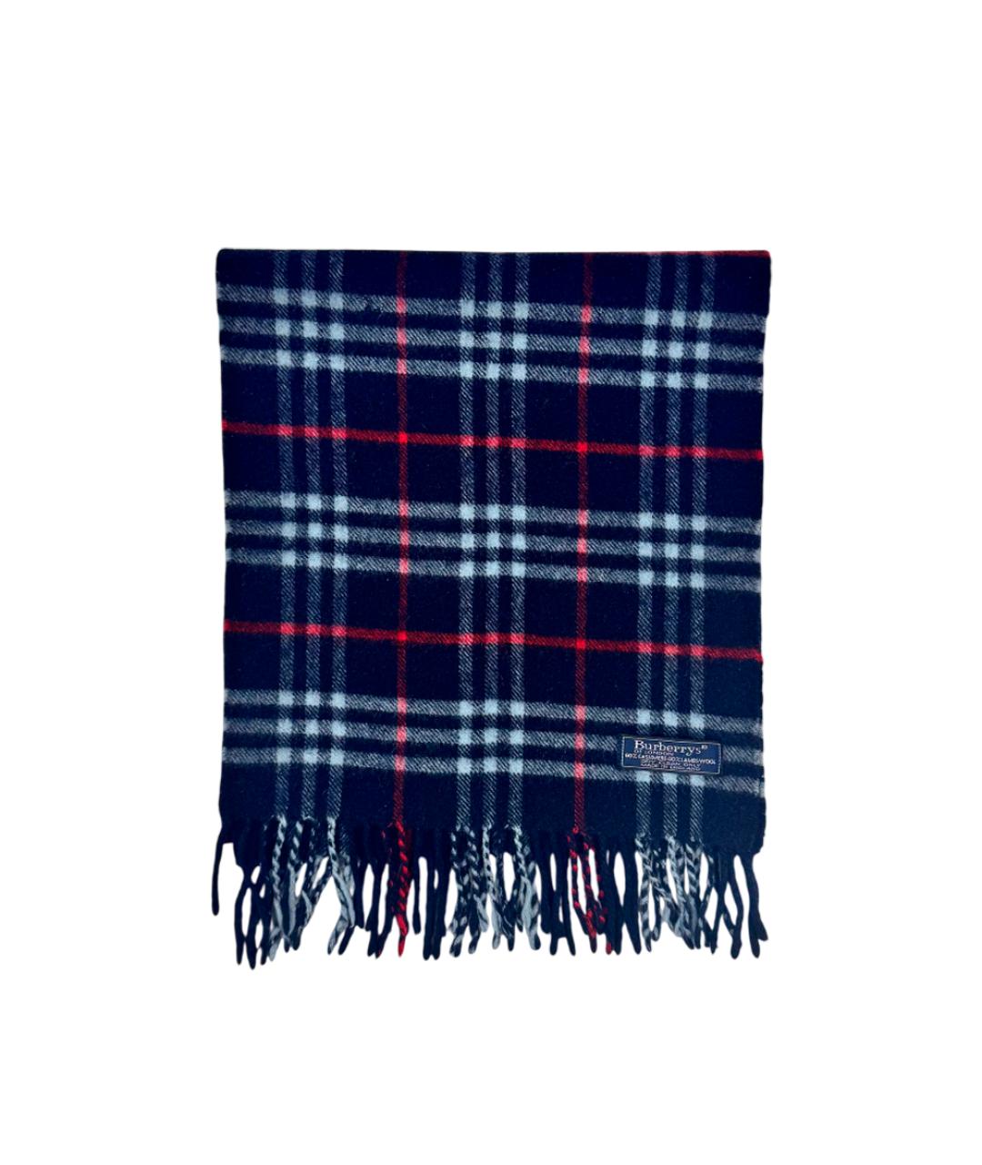 BURBERRY Темно-синий кашемировый шарф, фото 1