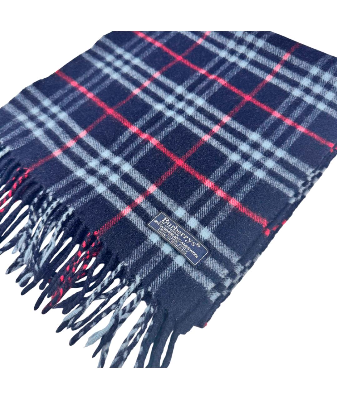 BURBERRY Темно-синий кашемировый шарф, фото 4