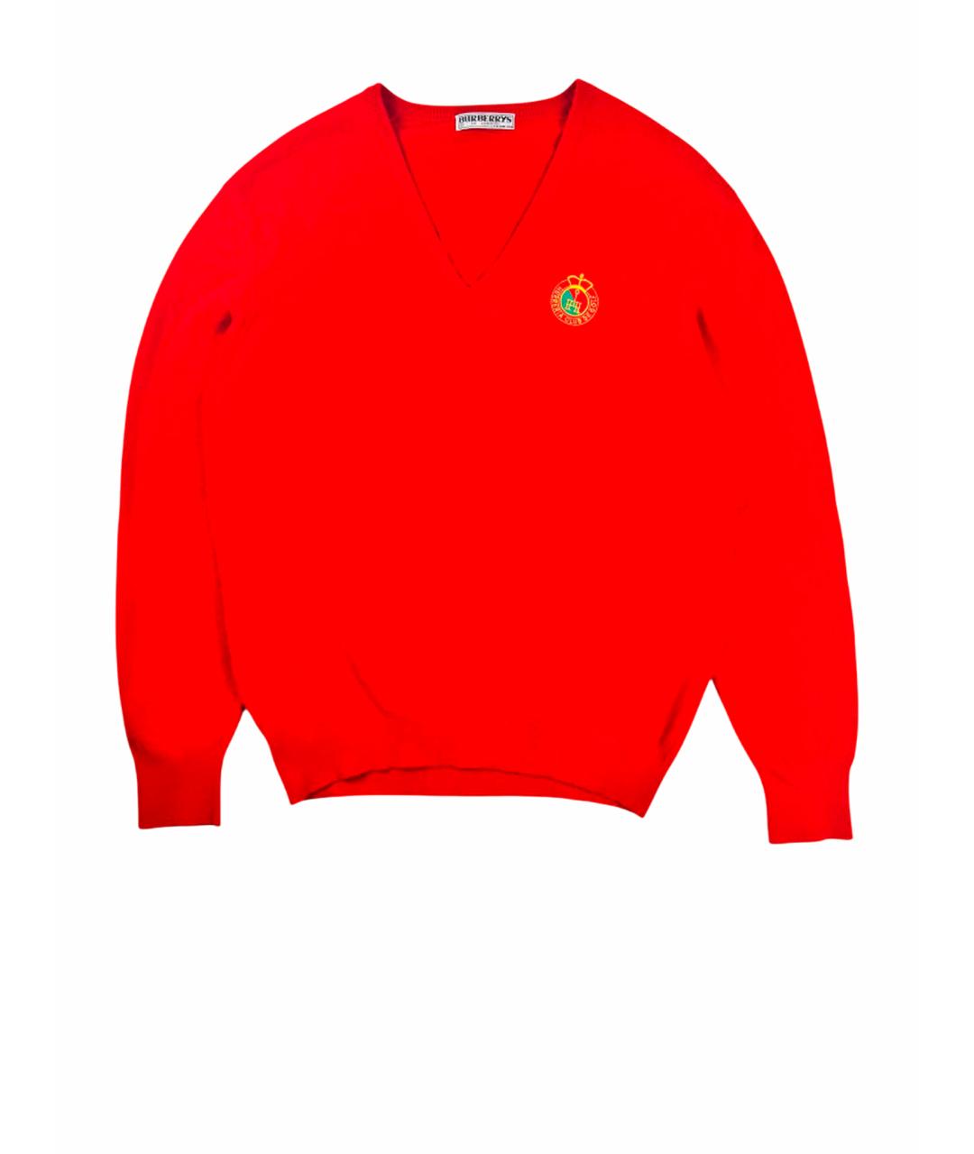 BURBERRY Красный шерстяной джемпер / свитер, фото 1