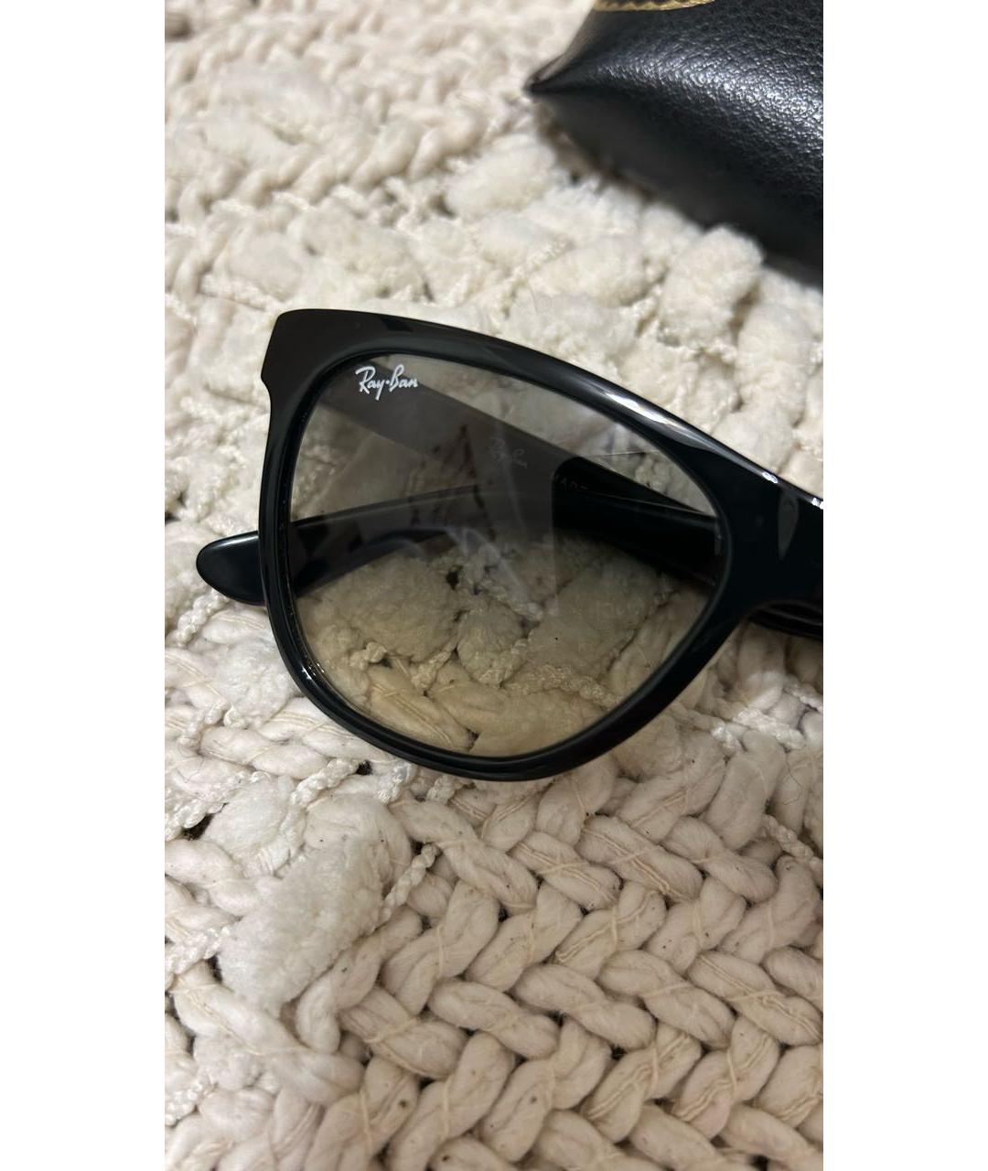 RAY BAN Черные пластиковые солнцезащитные очки, фото 6