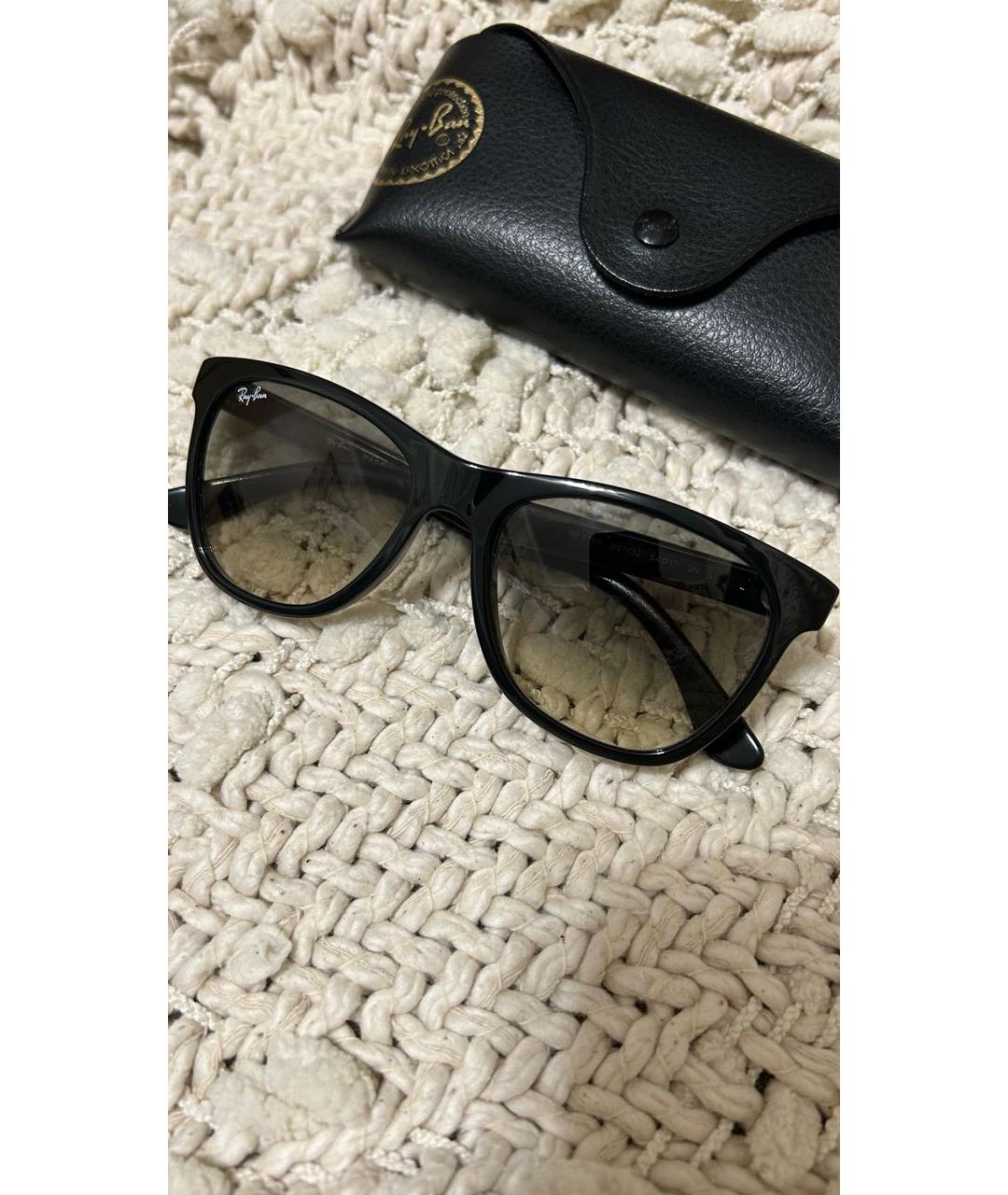 RAY BAN Черные пластиковые солнцезащитные очки, фото 4