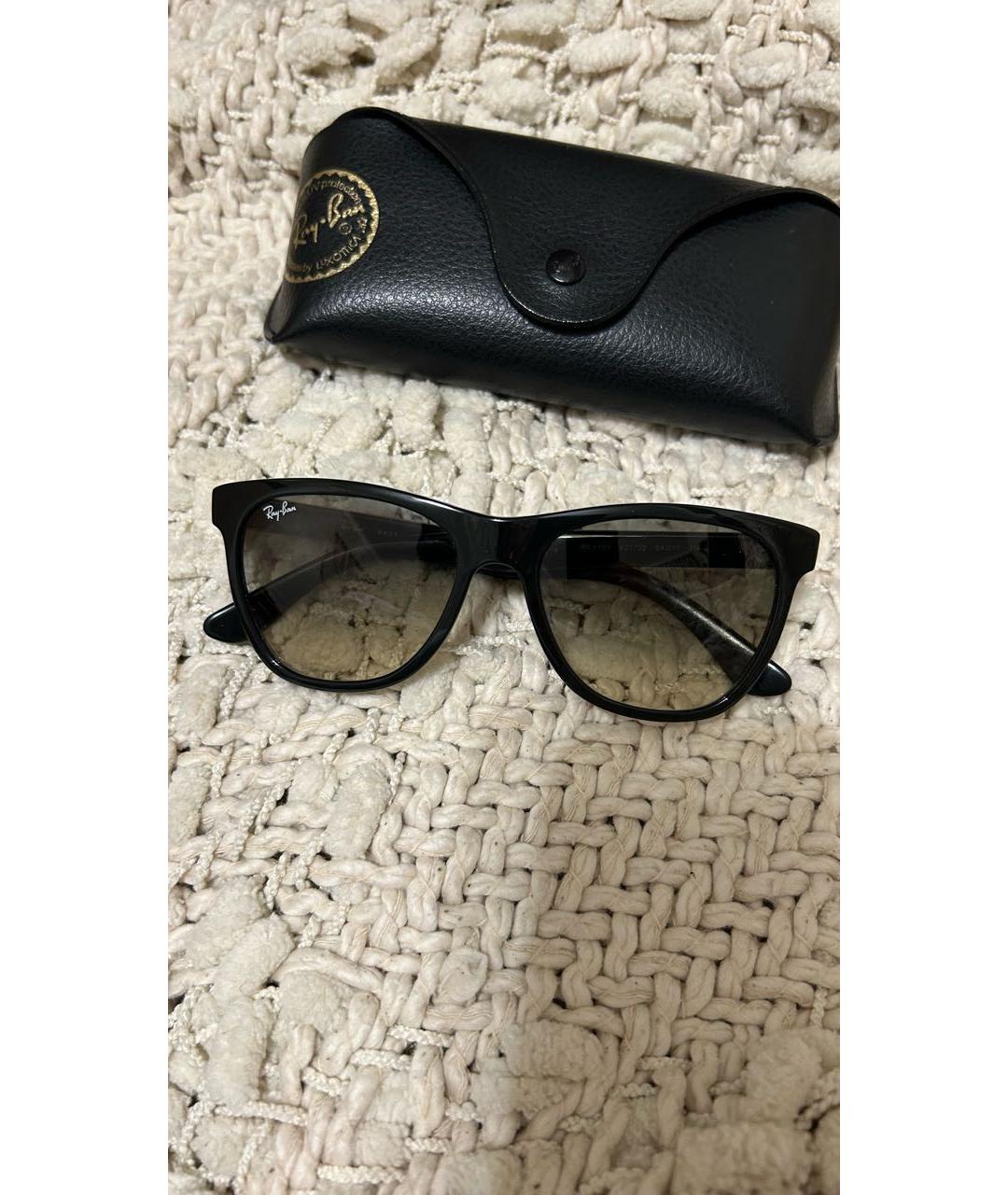 RAY BAN Черные пластиковые солнцезащитные очки, фото 3
