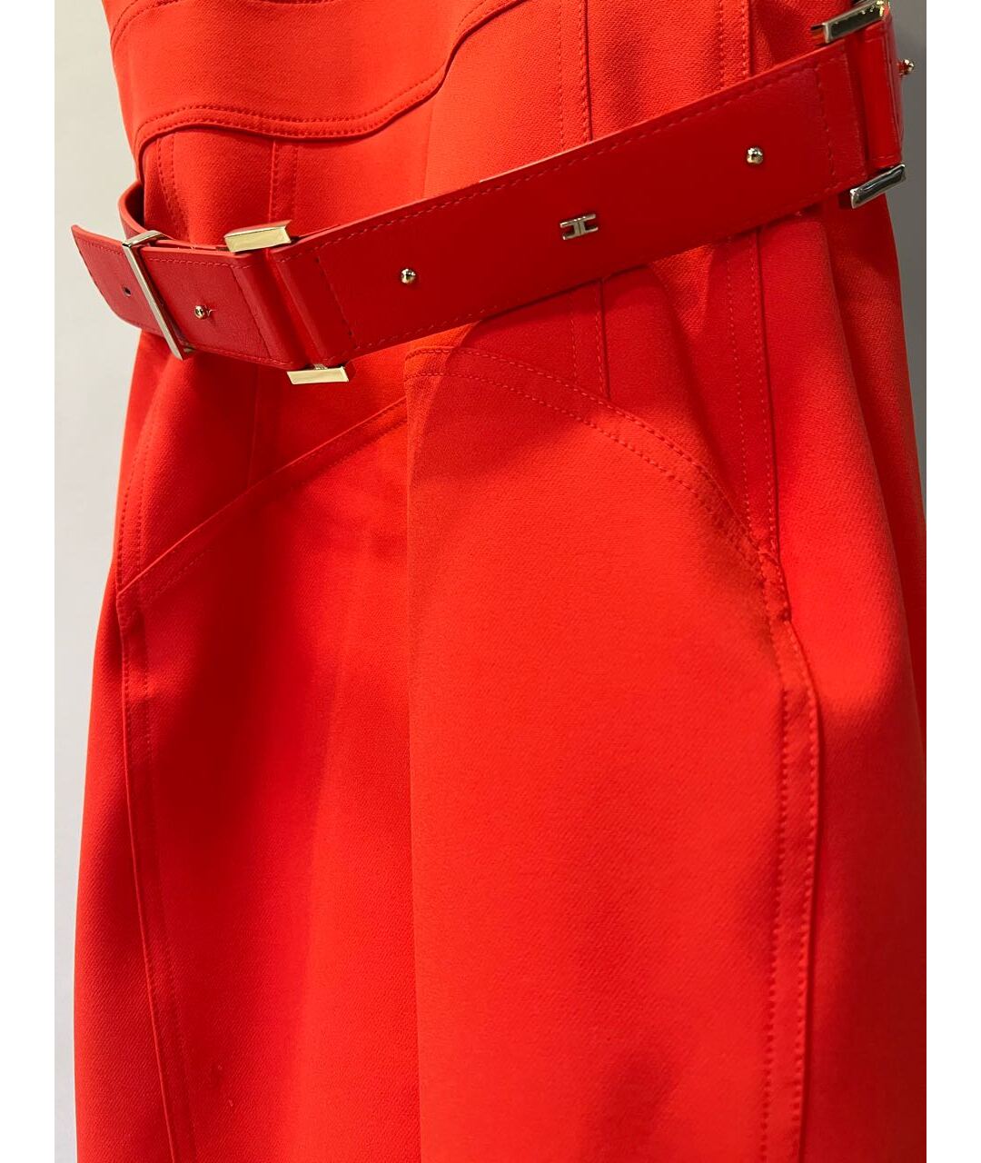 ELISABETTA FRANCHI Красное полиамидовое повседневное платье, фото 4