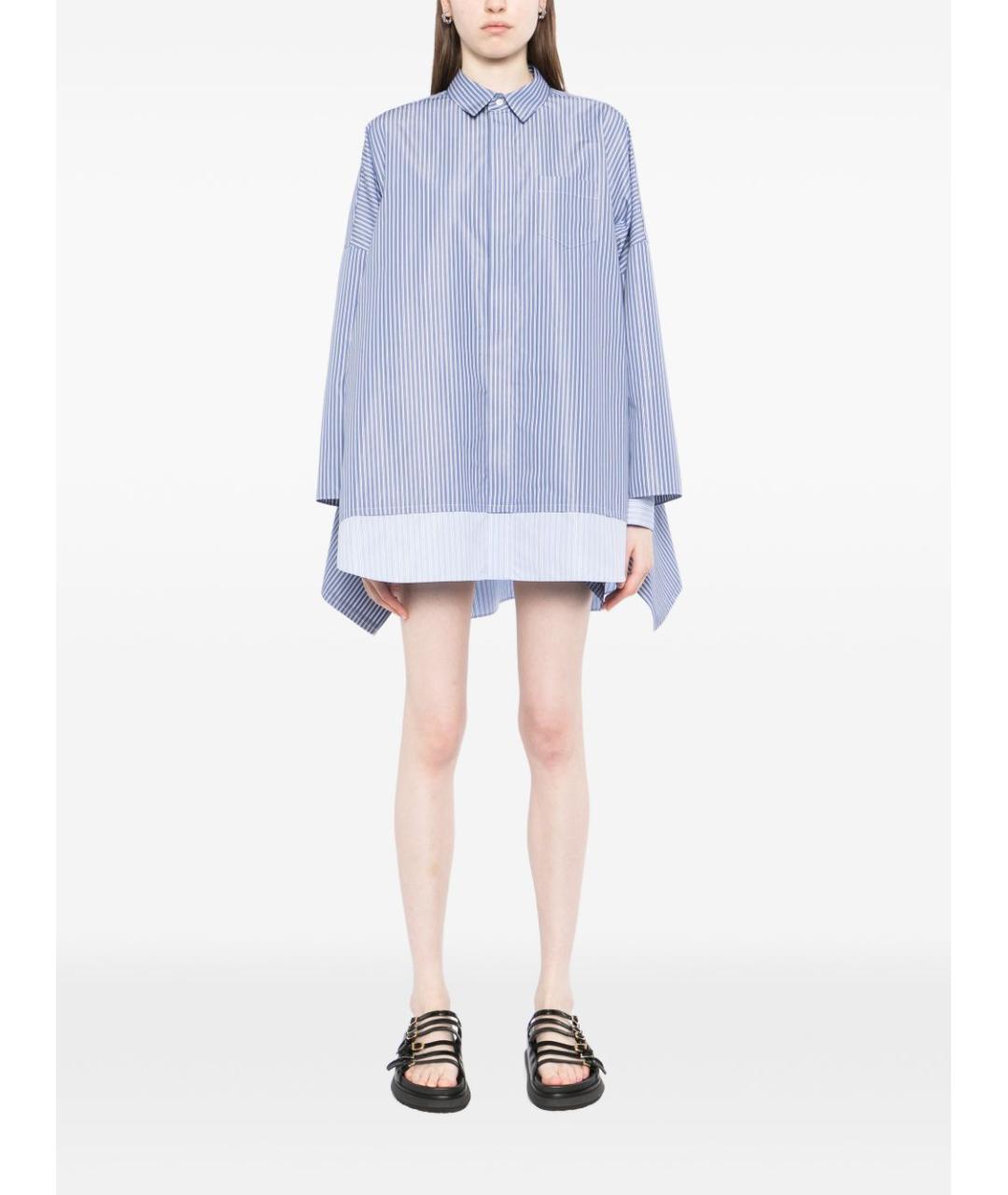 SACAI Голубая хлопковая рубашка, фото 4