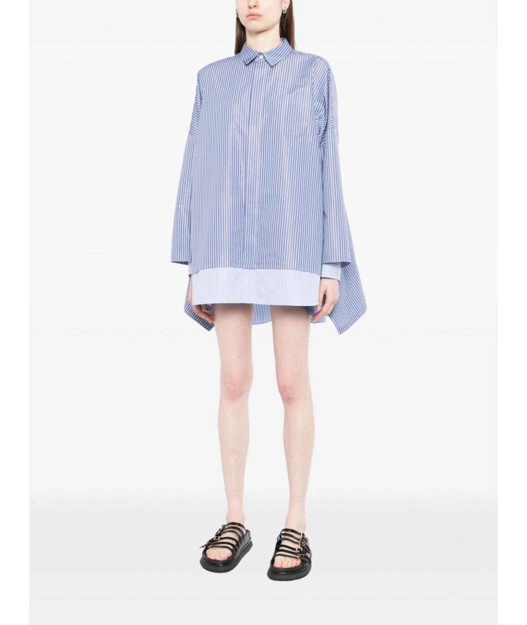 SACAI Голубая хлопковая рубашка, фото 5