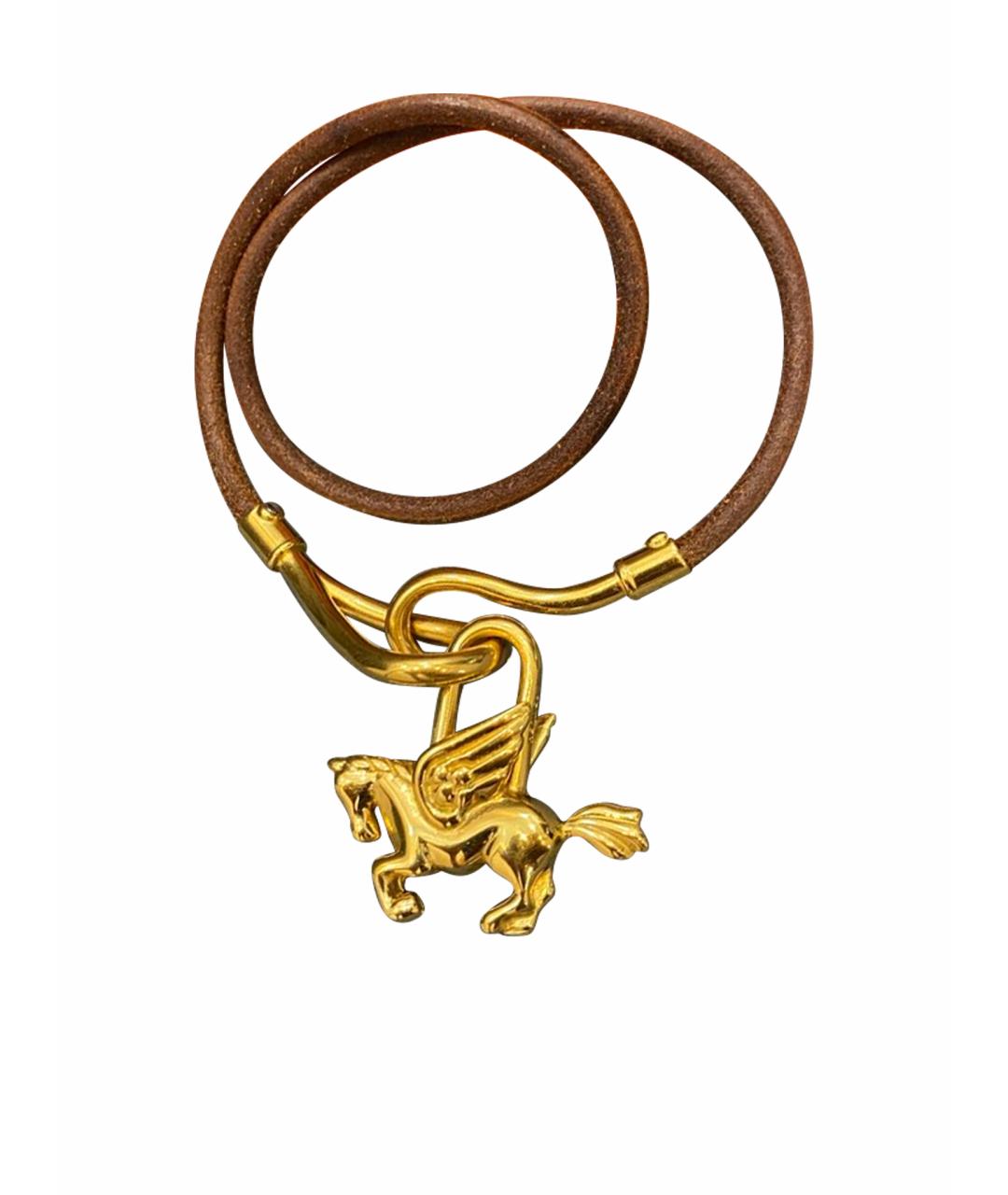 HERMES Коричневая кожаная подвеска, фото 1