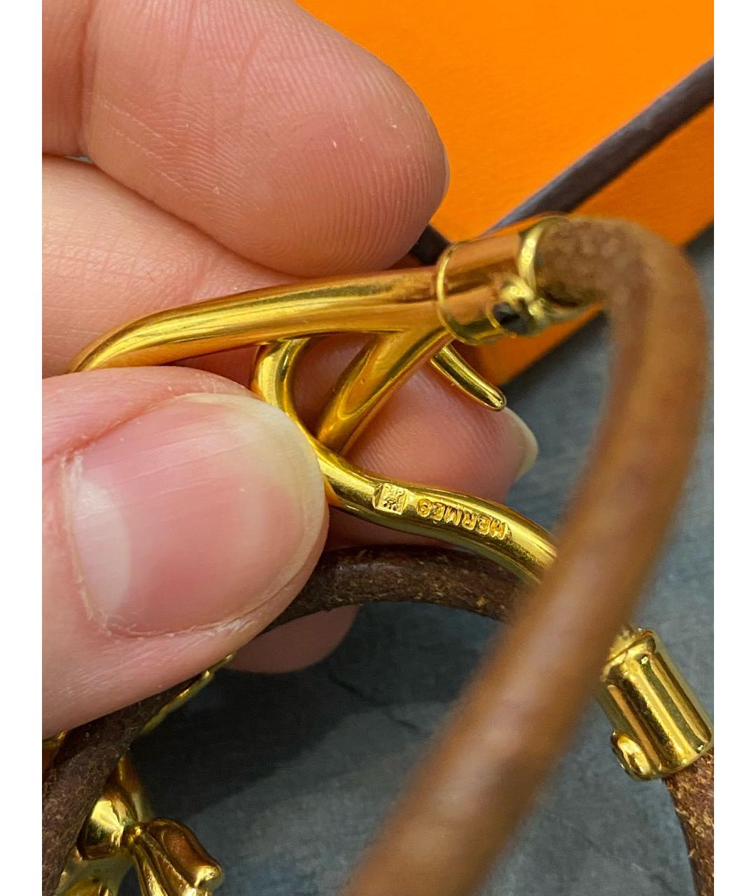 HERMES Коричневая кожаная подвеска, фото 4