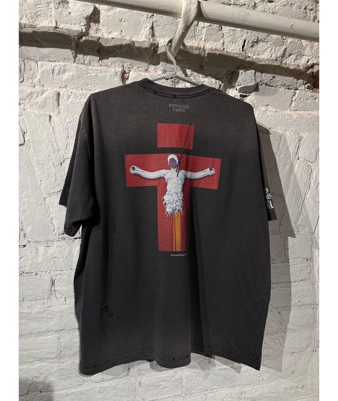 PROTOCOL INDEX Антрацитовая хлопковая футболка, фото 2