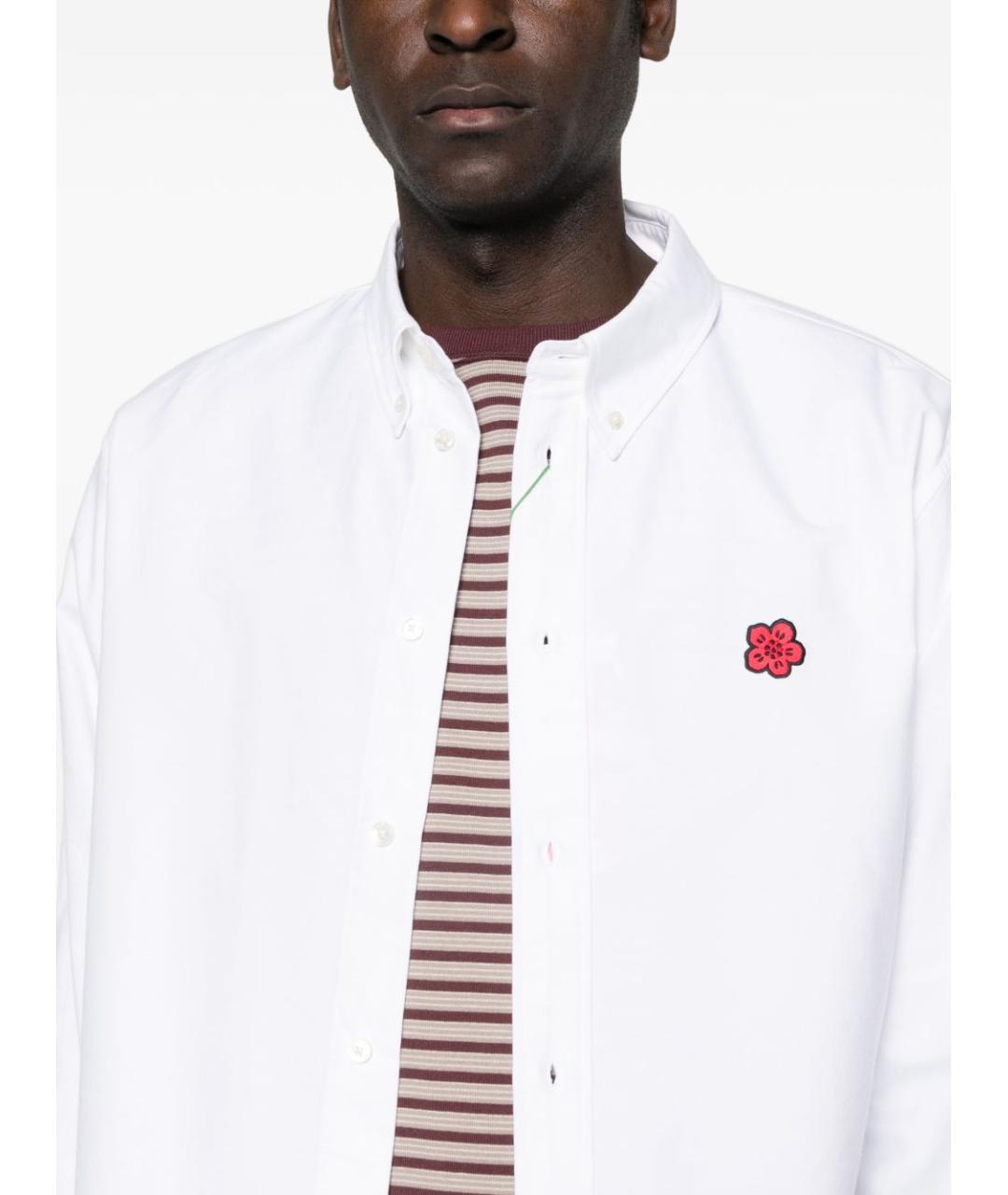 KENZO Белая хлопковая кэжуал рубашка, фото 4