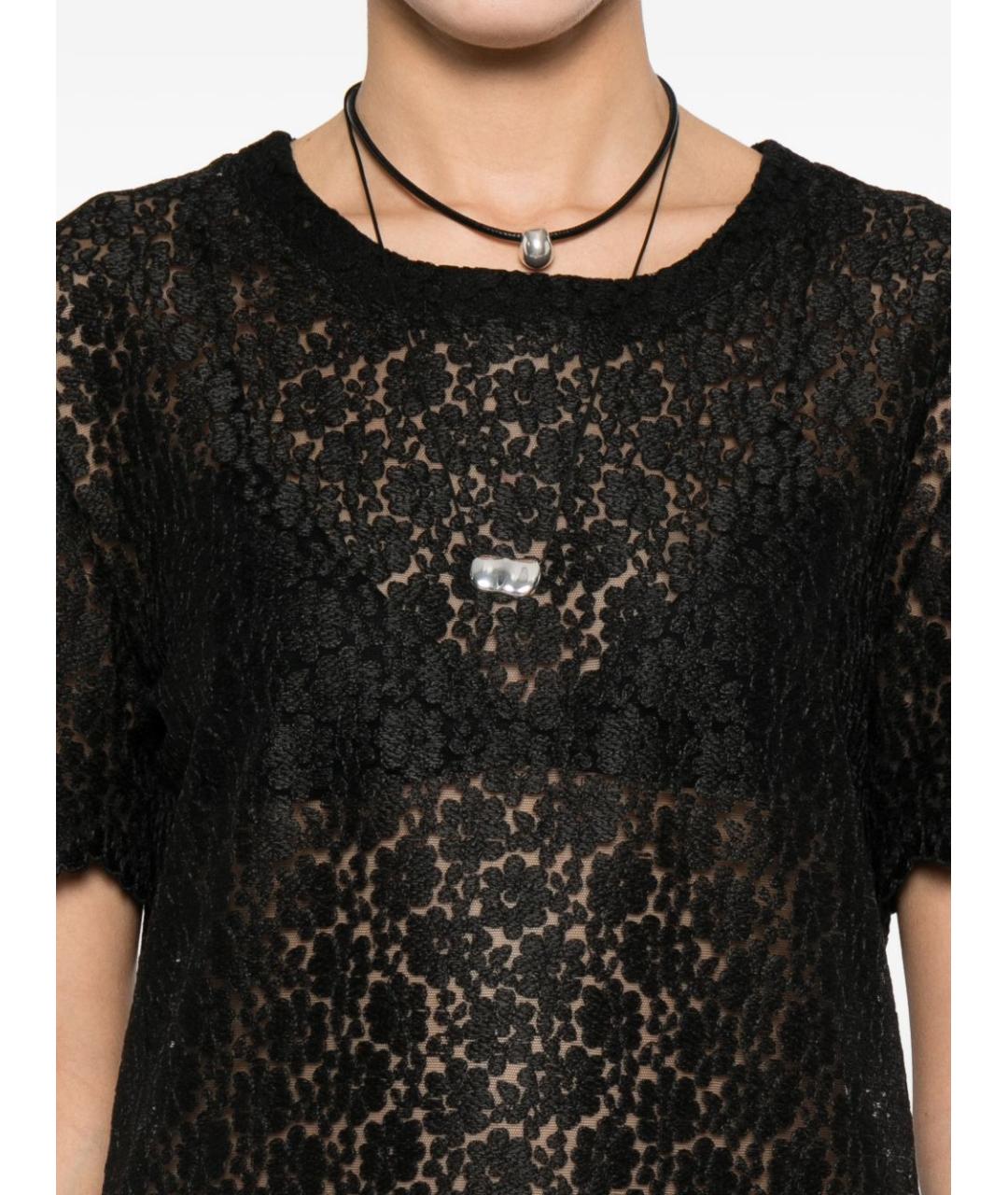 ERMANNO SCERVINO Черная полиэстеровая футболка, фото 3