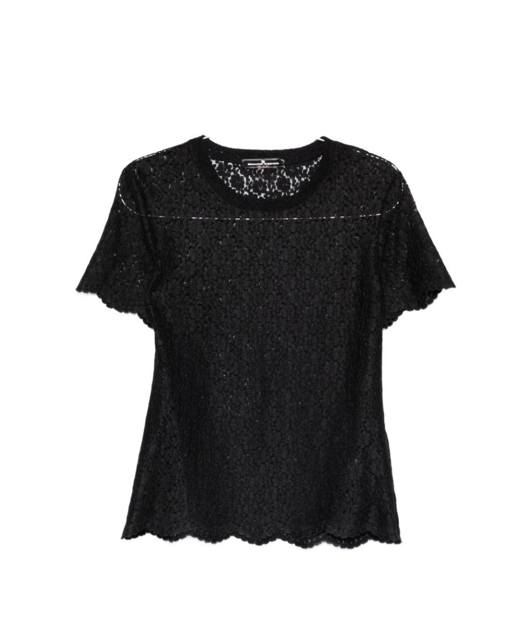 ERMANNO SCERVINO Черная полиэстеровая футболка, фото 1