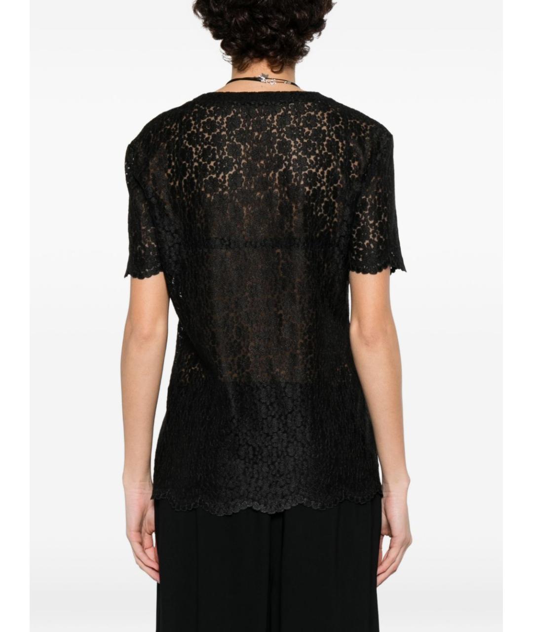 ERMANNO SCERVINO Черная полиэстеровая футболка, фото 4
